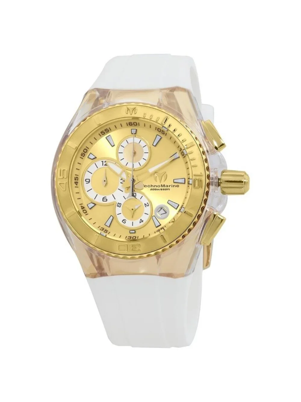 NWT Technomarine Cruise Original Gold Dial Chronograph Ladies Watch 115311